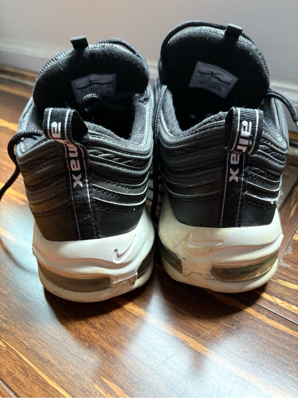 Nike Men’s Black and White Air Max 97 Sneakers - Picture 3 of 7